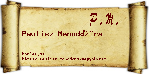 Paulisz Menodóra névjegykártya